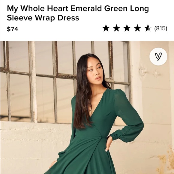 Heart Emerald Green Wrap Dress 